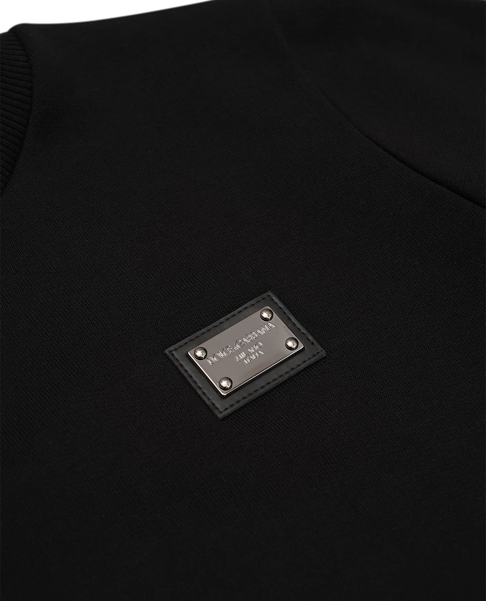 Дитячий світшот Dolce&Gabbana Kids L4JW7H-G7I2P-S, чорний колір • Купити в інтернет-магазині Kameron