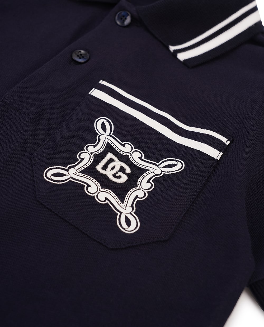 Детское поло Dolce&Gabbana Kids L4JTII-G7O0B-B, темно-синий цвет • Купить в интернет-магазине Kameron