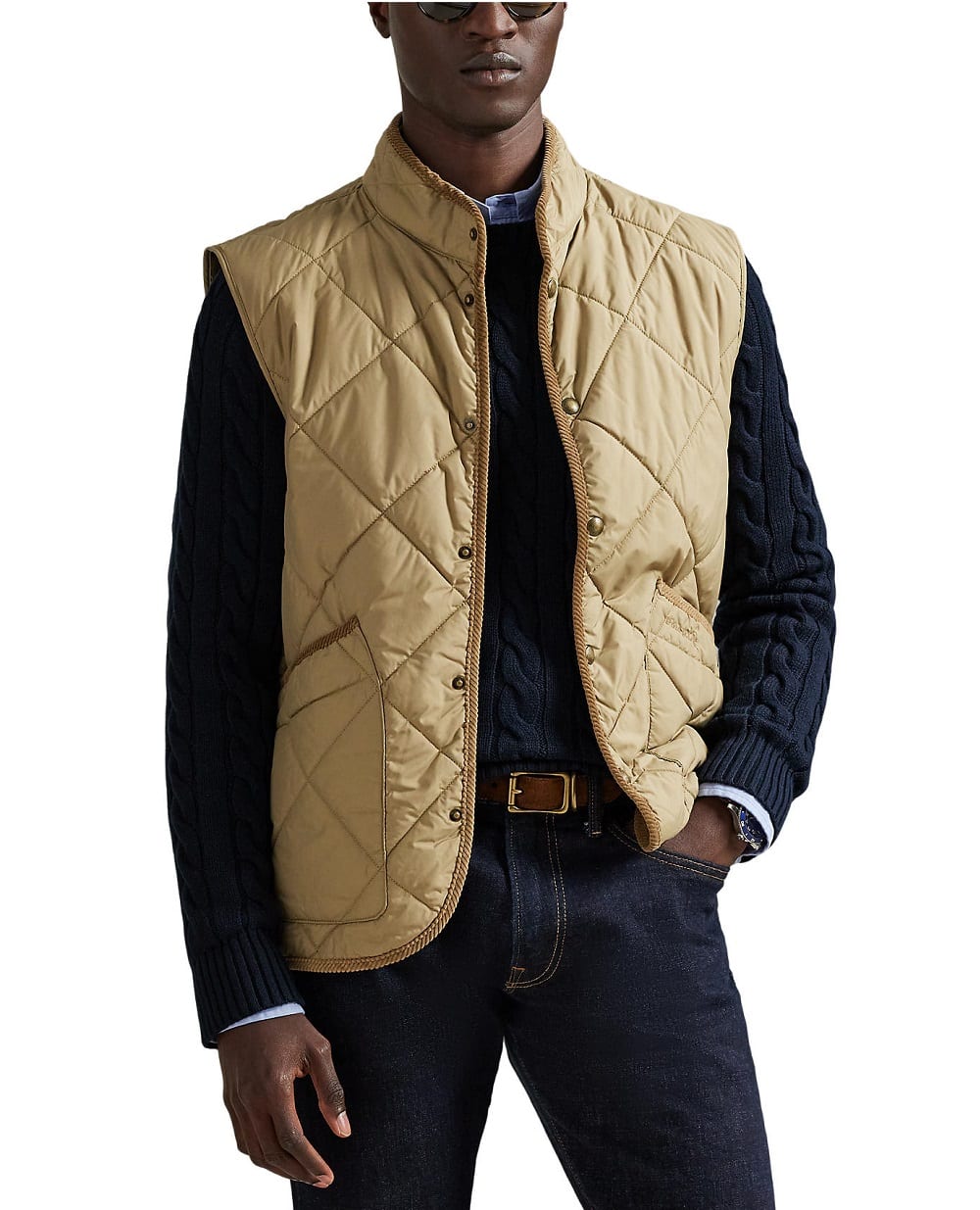 Жилет стеганий Hurston Polo Ralph Lauren 710968118002, бежевий колір • Купити в інтернет-магазині Kameron