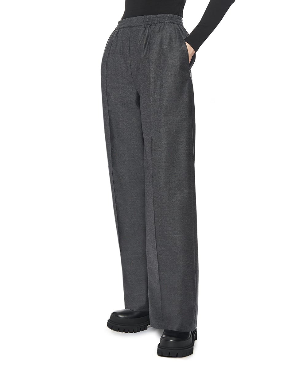 Штани з вовни Yves Salomon 26WYP040XXWO2W, сірий колір • Купити в інтернет-магазині Kameron