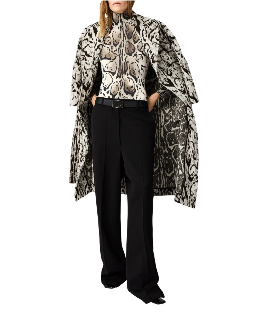 Боди с высоким воротником и принтом Stella McCartney 6T02793HS320, коричневый цвет • Купить в интернет-магазине Kameron