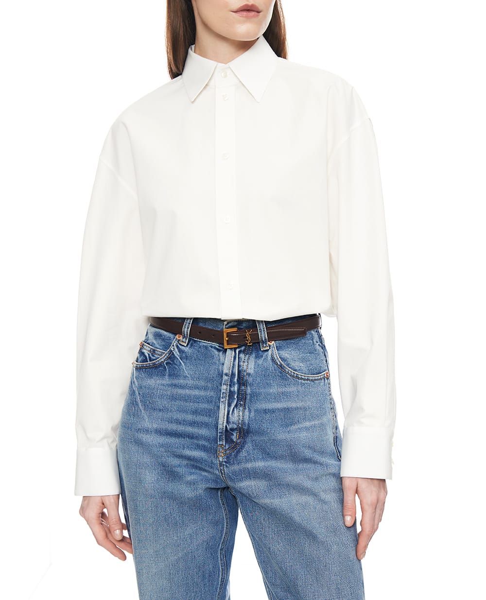 Рубашка Saint Laurent 861482-Y1J61, молочный цвет • Купить в интернет-магазине Kameron