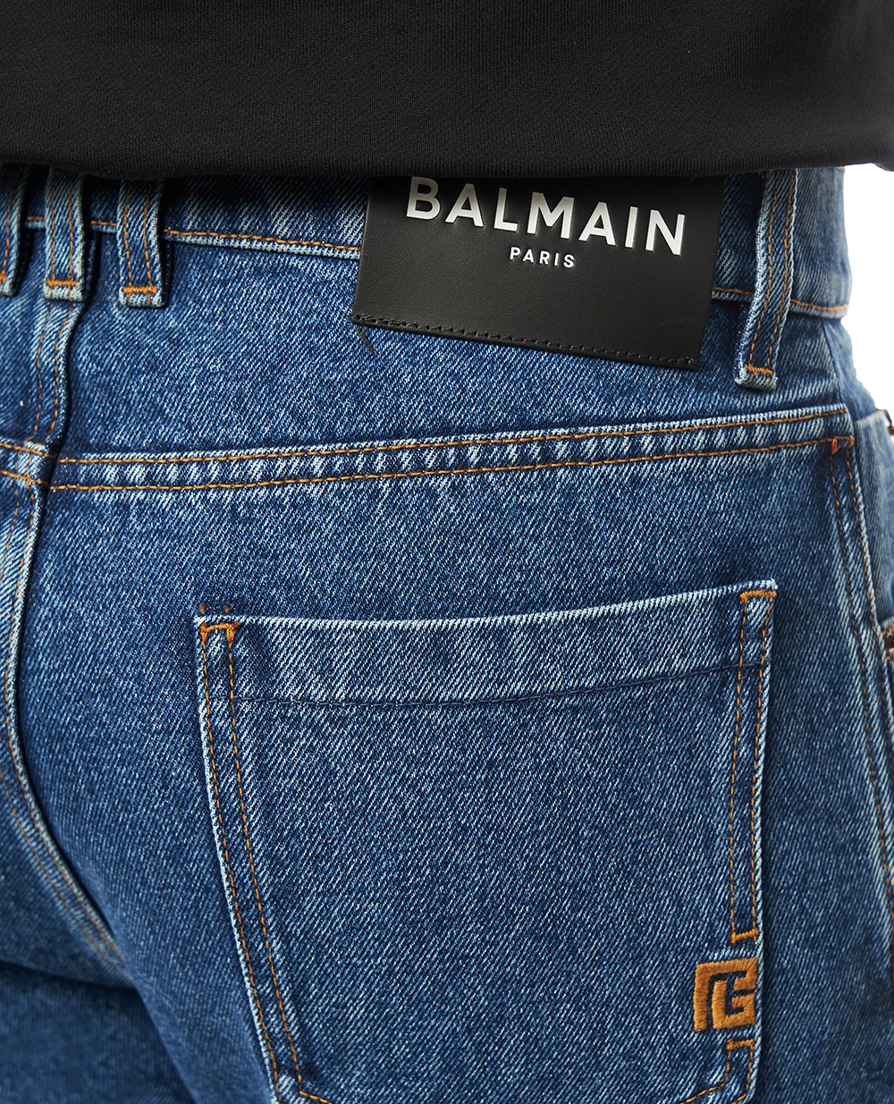Джинсы прямого кроя из денима Balmain GH1MI043DG08, синий цвет • Купить в интернет-магазине Kameron
