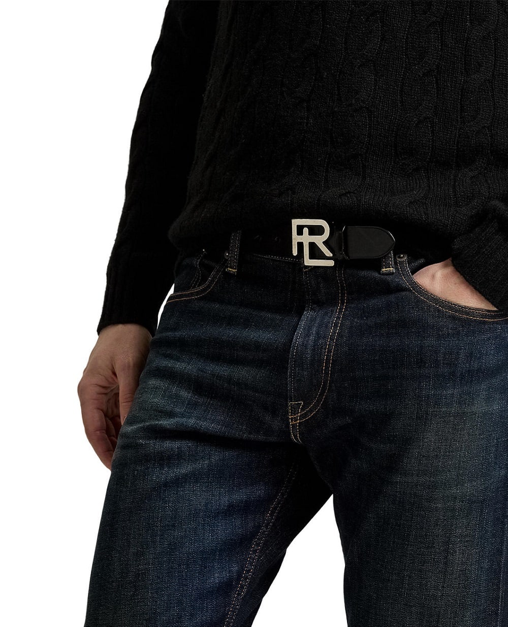 Ремінь Ralph Lauren Purple Label 404598707001, чорний колір • Купити в інтернет-магазині Kameron