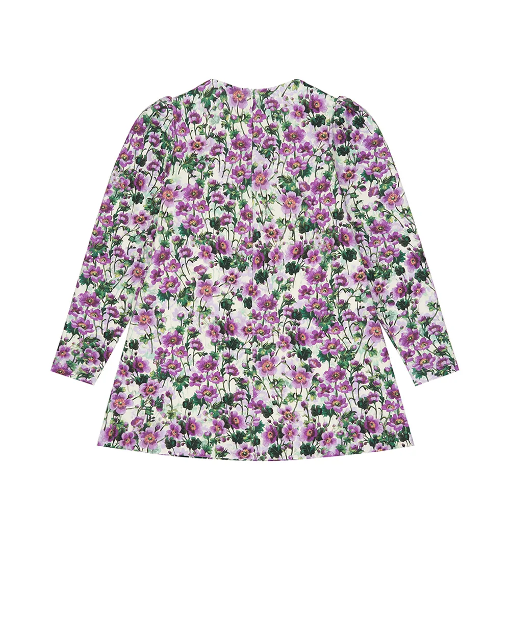 Детское платье с принтом фиалок Dolce&Gabbana Kids L5JDAL-FSG81-S, белый цвет • Купить в интернет-магазине Kameron