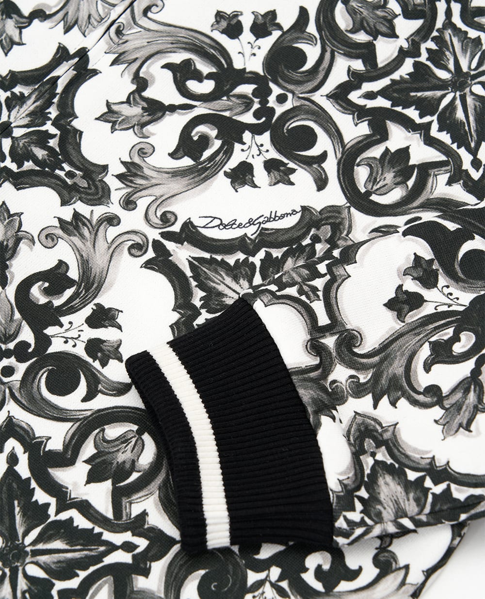 Дитяча толстовка з принтом майоліка Dolce&Gabbana Kids L4JWKG-II7HR-S, білий колір • Купити в інтернет-магазині Kameron