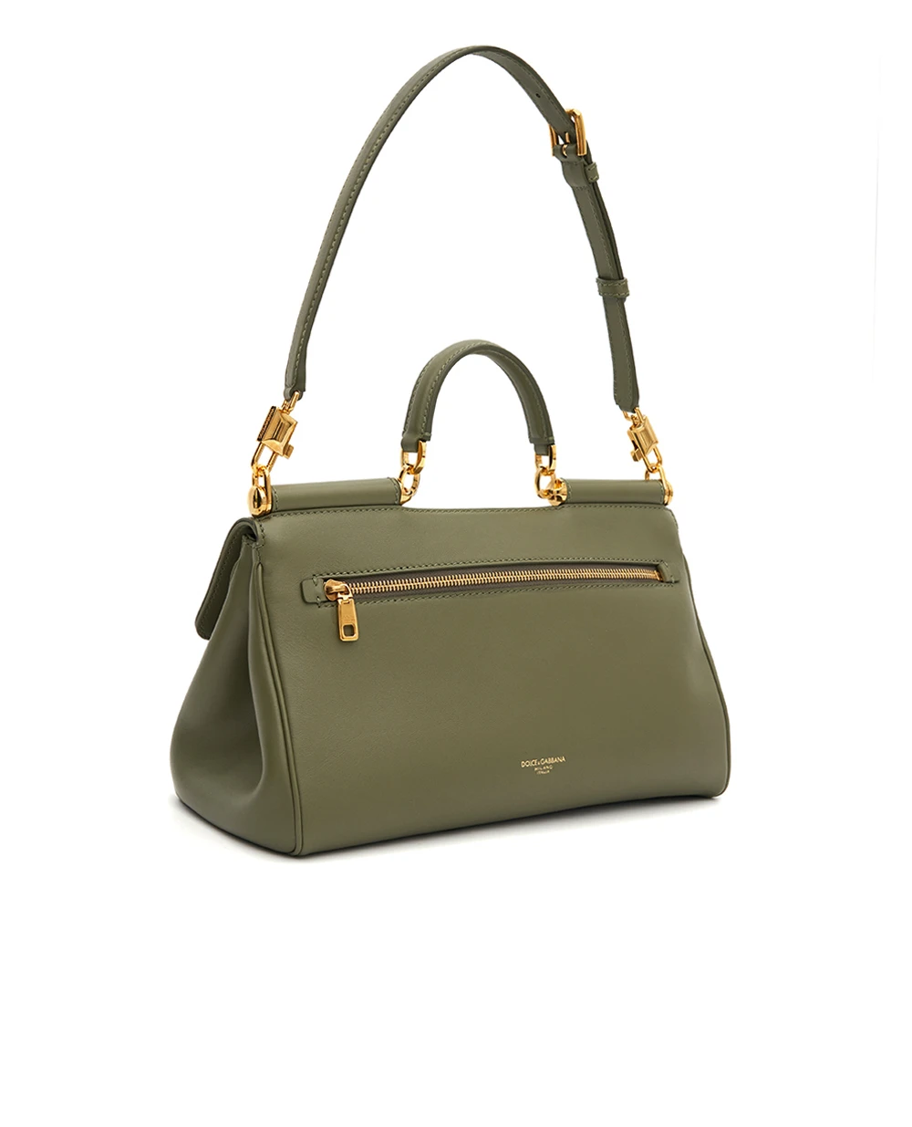 Cумка My Sicily Medium из телячьей кожи Dolce&Gabbana BB7782-B7321, зеленый цвет • Купить в интернет-магазине Kameron