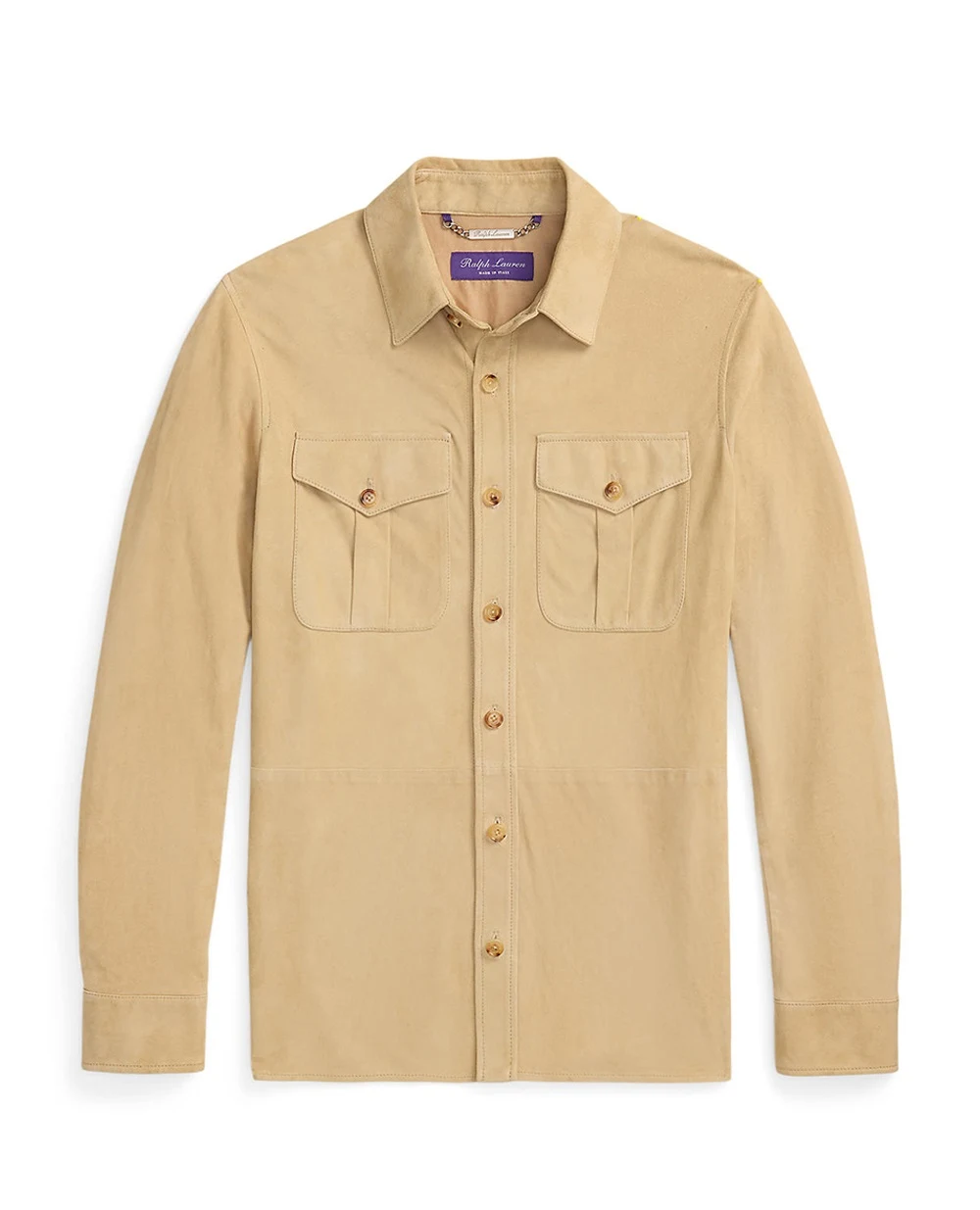 Замшевая рубашка Ralph Lauren Purple Label 790654923034, бежевый цвет • Купить в интернет-магазине Kameron