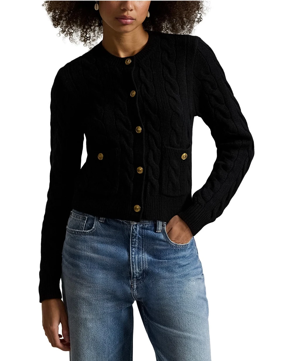 Кардиган із вовни та кашеміру Polo Ralph Lauren 211978312001, чорний колір • Купити в інтернет-магазині Kameron