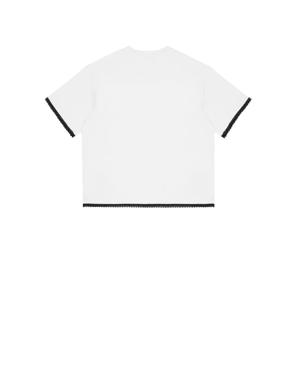 Дитяча футболка з мереживом Dolce&Gabbana Kids L5JTQT-G7PTX-S, білий колір • Купити в інтернет-магазині Kameron