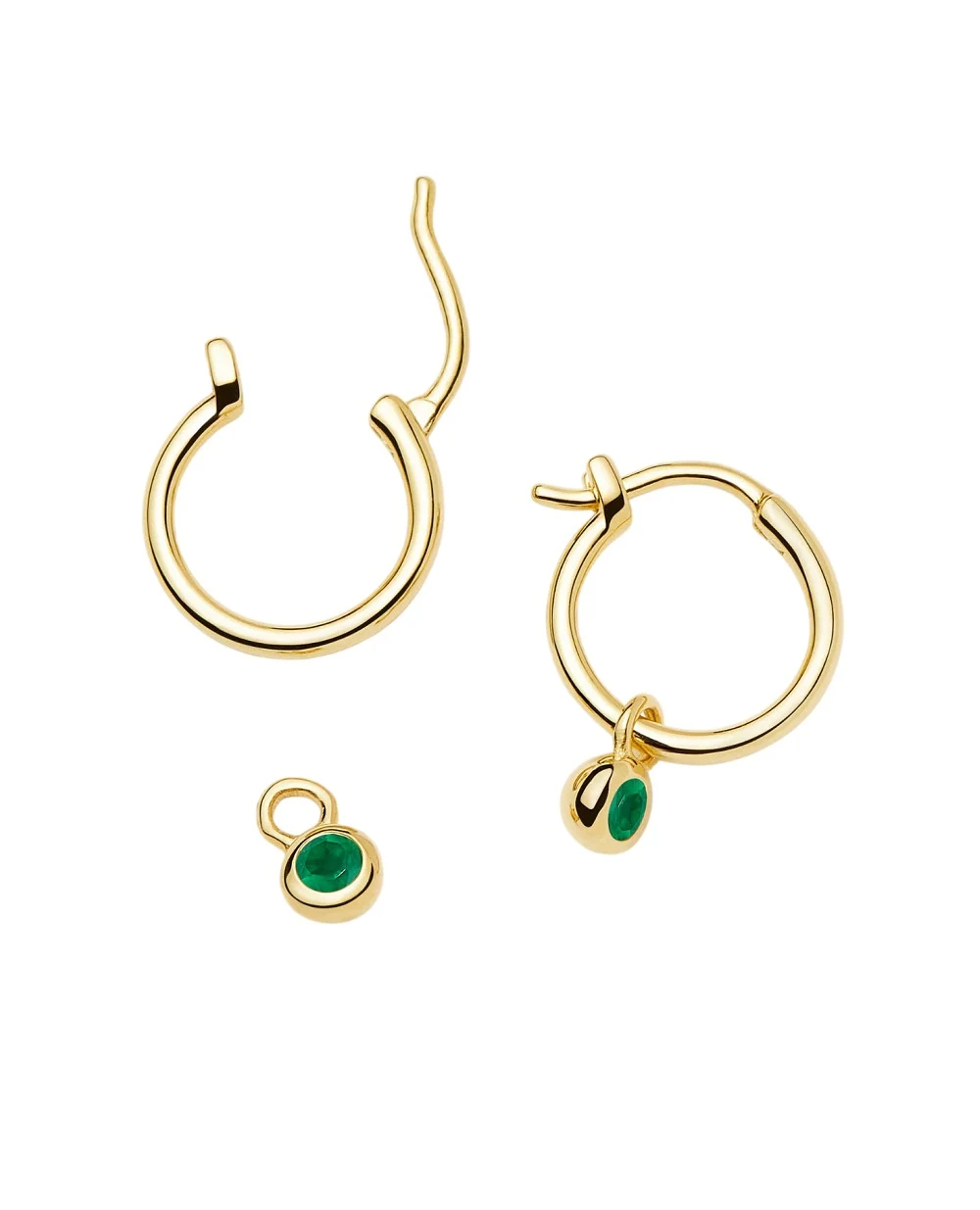 Сережки-кільця з мініатюрними підвісками Missoma BSH-G-E2-GX, золотий колір • Купити в інтернет-магазині Kameron