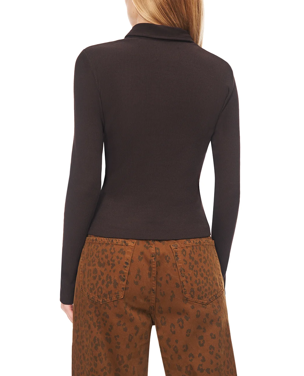 Поло з довгим рукавом CITIZENS of HUMANITY 9461-3004, коричневий колір • Купити в інтернет-магазині Kameron