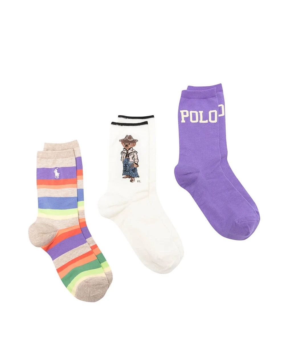 Шкарпетки Polo Bear (3 пари) Polo Ralph Lauren 455955248001, різнокольоровий колір • Купити в інтернет-магазині Kameron