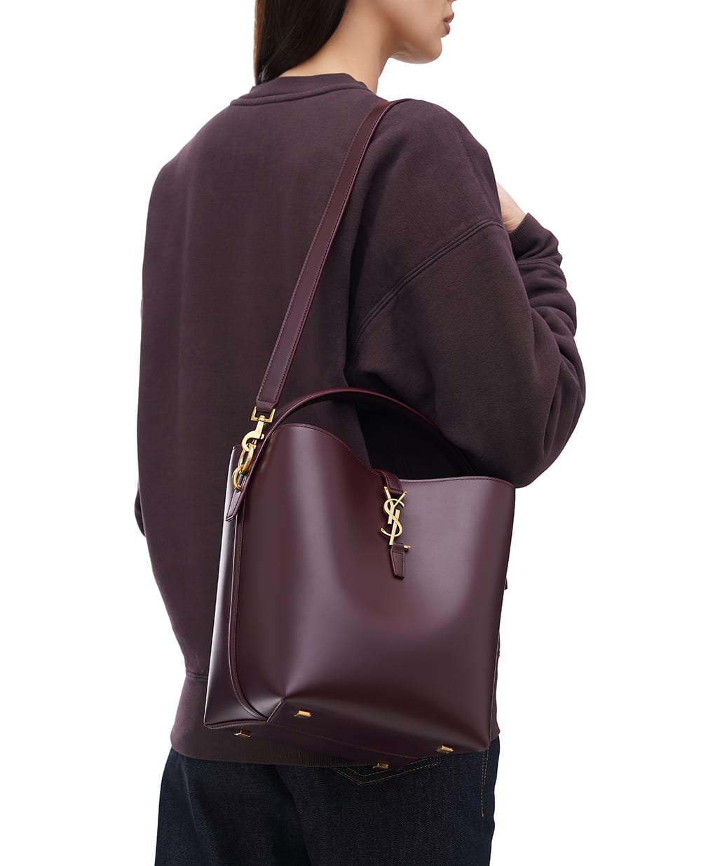 Шкіряна сумка Le 37 Saint Laurent 742828-2R20W, бордовий колір • Купити в інтернет-магазині Kameron