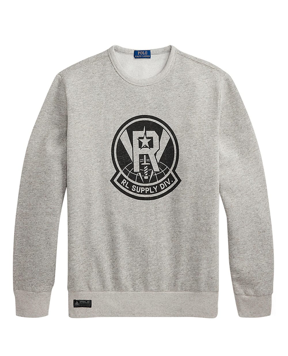 Флисовый свитшот с графическим принтом Polo Ralph Lauren 710P04866001, серый цвет • Купить в интернет-магазине Kameron