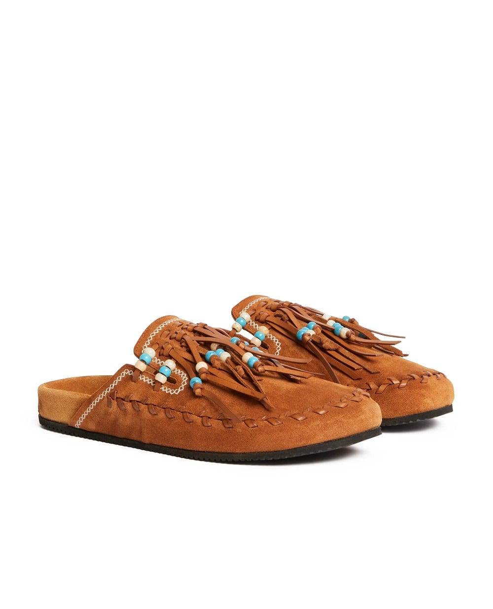 Мюли из телячьей замши Alanui LWIJ006R26LEA0016000, коричневый цвет • Купить в интернет-магазине Kameron