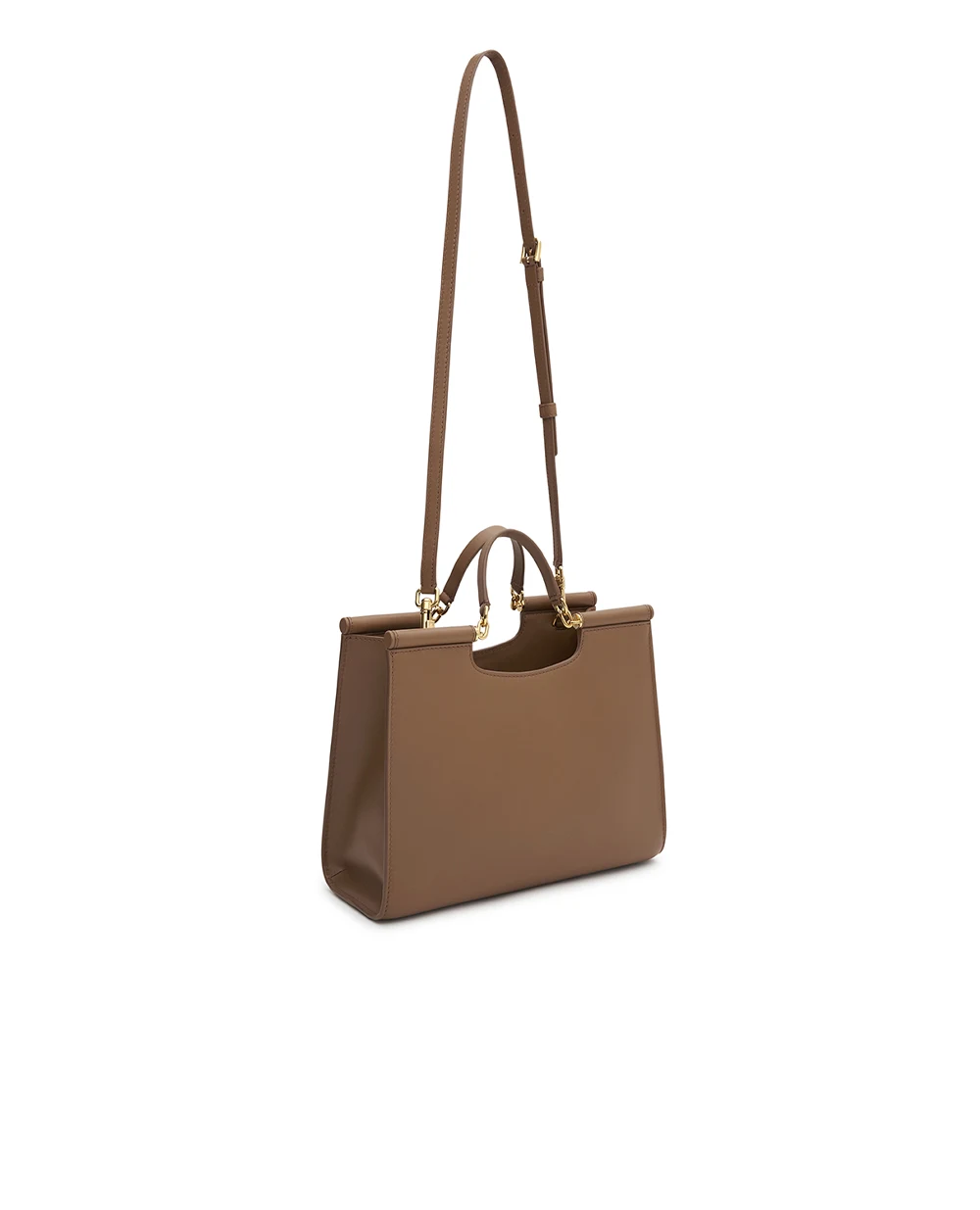 Кожаная сумка Sicily Small Dolce&Gabbana BB7728-B7321, коричневый цвет • Купить в интернет-магазине Kameron