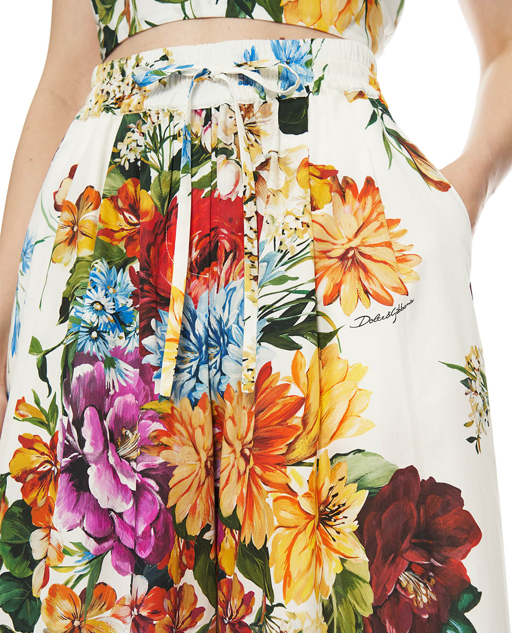 Брюки с цветочным принтом Dolce&Gabbana FTDCOT-HS5TR, разноцветный цвет • Купить в интернет-магазине Kameron