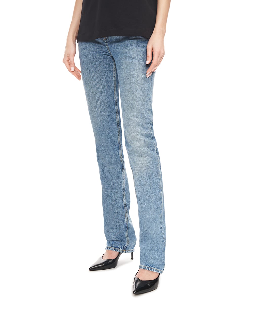 Джинси з ефектом потертості Saint Laurent 807142-Y11CH, блакитний колір • Купити в інтернет-магазині Kameron