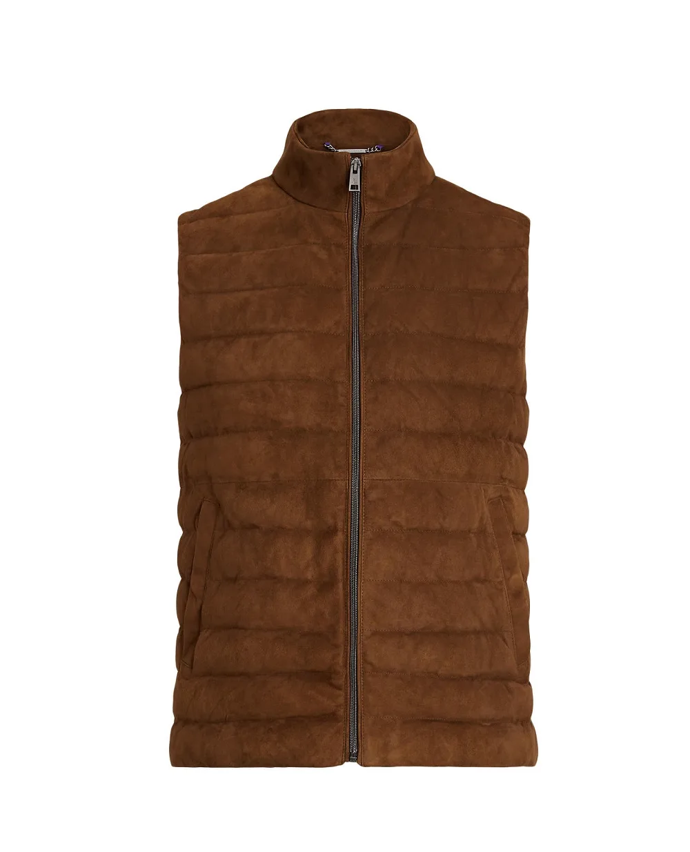 Замшевый жилет Ralph Lauren Purple Label 790957978001, коричневый цвет • Купить в интернет-магазине Kameron