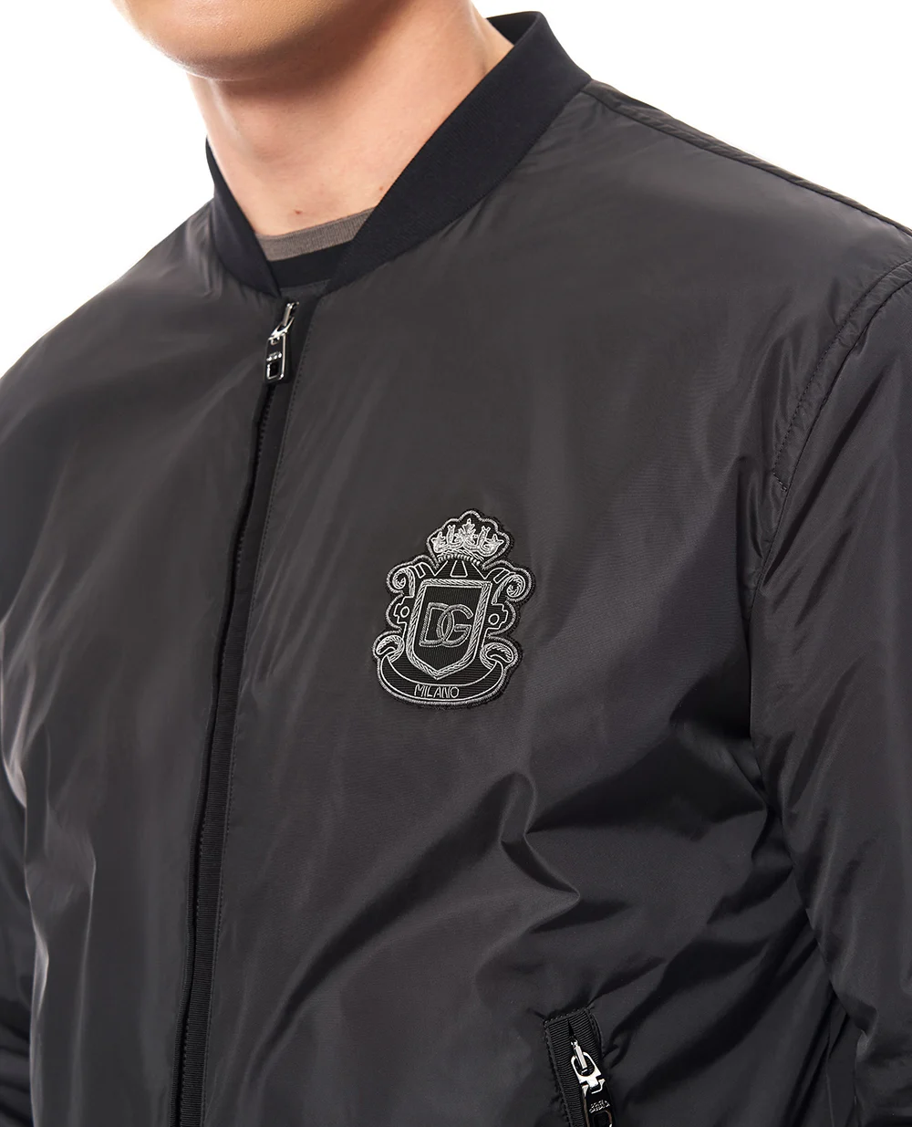 Бомбер с аппликацией логотипа Dolce&Gabbana G9ABPZ-GK292, черный цвет • Купить в интернет-магазине Kameron