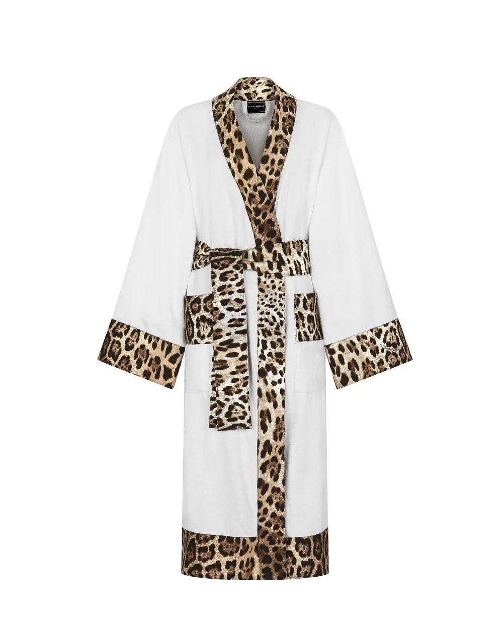 Халат из махрового хлопка Dolce&Gabbana TCF010-TCAGO, белый цвет • Купить в интернет-магазине Kameron