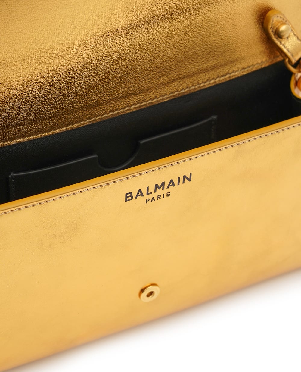 Клатч Shuffle из телячьей кожи Balmain GN1ON259LMLO, золотой цвет • Купить в интернет-магазине Kameron