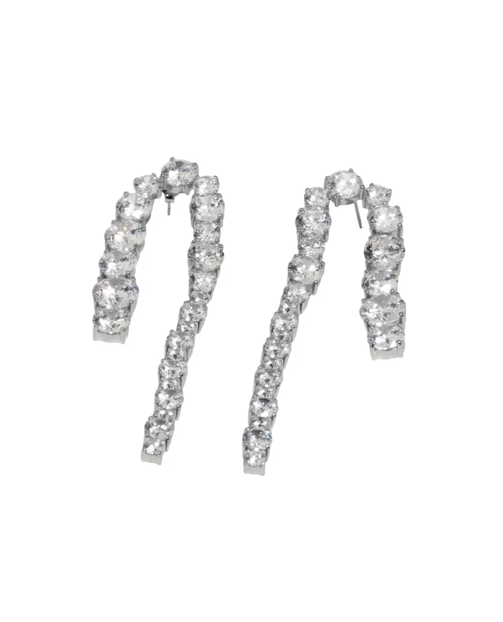 Серьги из циркония и переработанного серебра Completedworks Z42, серебряный цвет • Купить в интернет-магазине Kameron