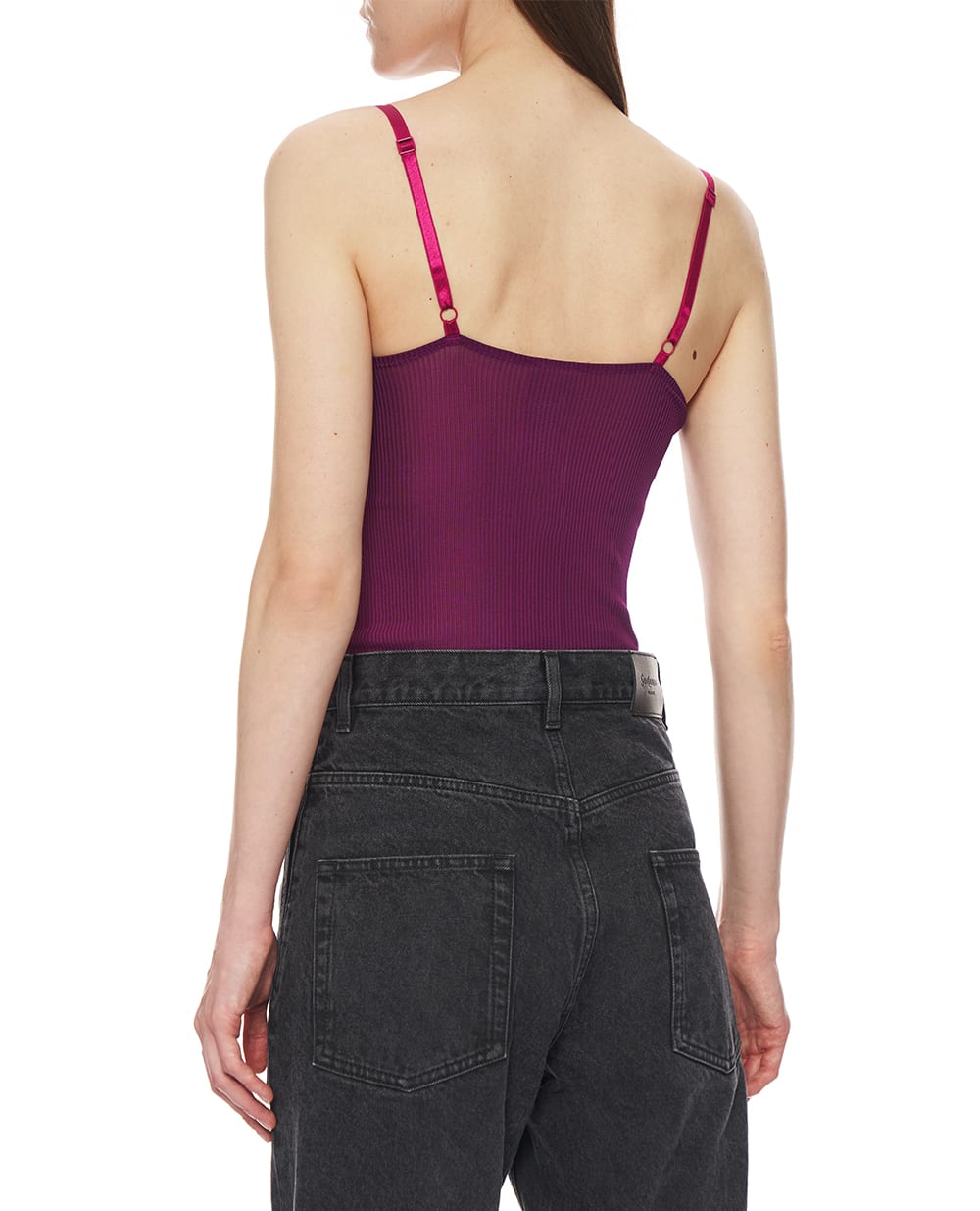 Шовковий топ Saint Laurent 828250-Y37SM, фуксія колір • Купити в інтернет-магазині Kameron