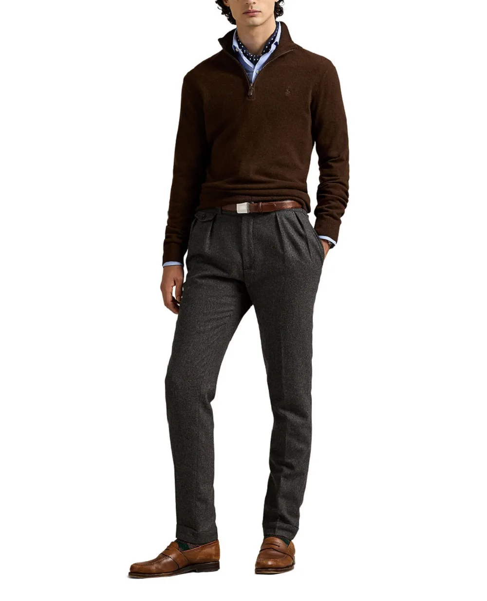 Свитер из шерсти Polo Ralph Lauren 710876756022, коричневый цвет • Купить в интернет-магазине Kameron