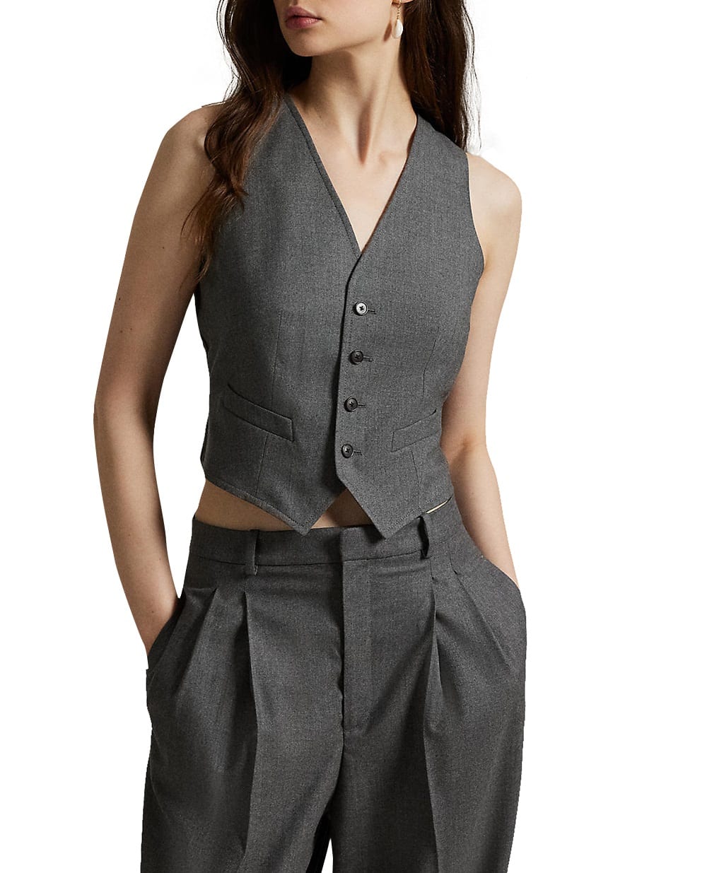 Жилет из шерсти Polo Ralph Lauren 211972643001, серый цвет • Купить в интернет-магазине Kameron