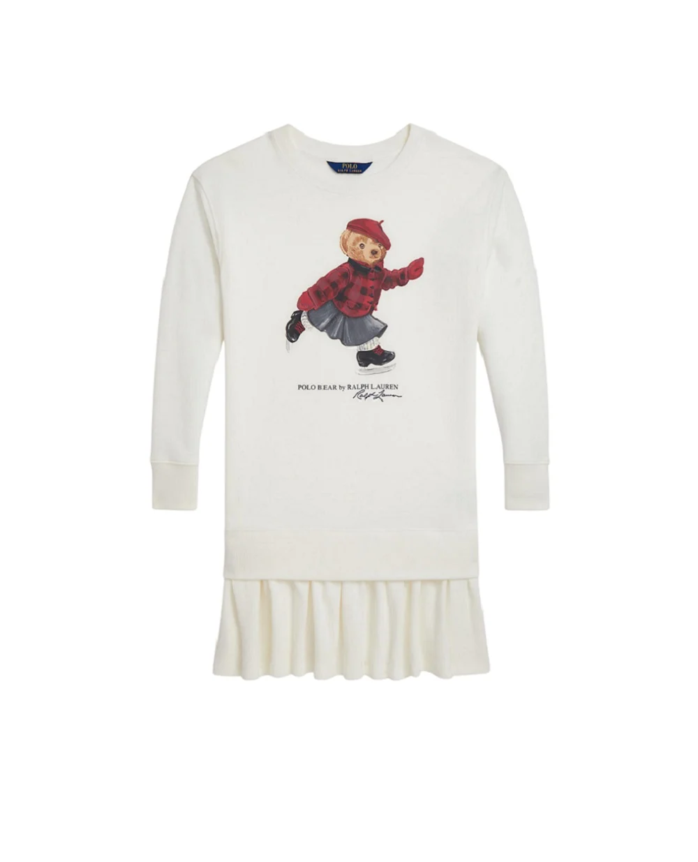 Детское платье флисовое Polo Bear Polo Ralph Lauren Kids 313A99233001, кремовый цвет • Купить в интернет-магазине Kameron