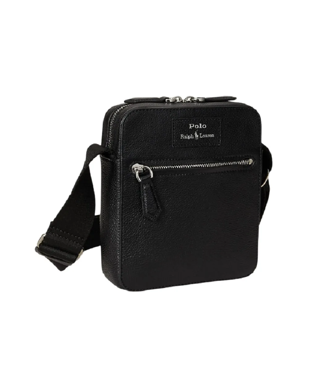 Сумка зі шкіри через плече Polo Ralph Lauren 405974608001, чорний колір • Купити в інтернет-магазині Kameron