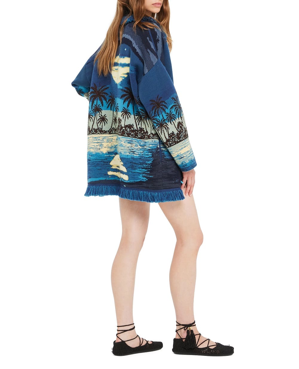 Кардиган из кашемира, шерсти и хлопка Alanui LWHB064R26KNI0204645, темно-синий цвет • Купить в интернет-магазине Kameron