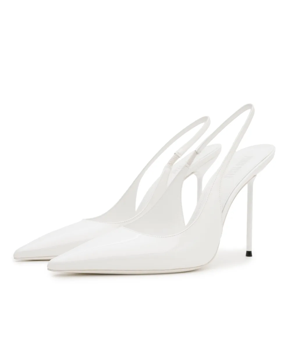 Туфли-слингбэки Lidia из лакированной кожи Paris Texas PX913-XVN01, белый цвет • Купить в интернет-магазине Kameron