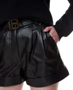Balmain Кожаные шорты - Артикул: WF1QA010L158