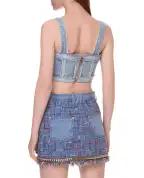 Balmain Джинсовый топ - Артикул: TF10006D008