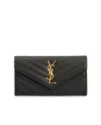 Saint Laurent Кожаный кошелек Monogram - Артикул: 372264-BOW01-