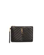 Saint Laurent Кожаный клатч Monogram - Артикул: 379039-CWU01