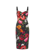 Dolce&Gabbana Сукня з атласу з квітковим принтом - Артикул: F6TZYT-FSIB2