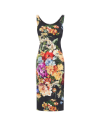 Dolce&Gabbana Сукня з атласу з квітковим принтом - Артикул: F6EAWT-FSIB3