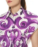 Dolce&Gabbana Сорочка укорочена з принтом майоліки - Артикул: F5T53T-HH5EN