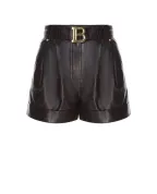 Balmain Кожаные шорты - Артикул: WF1QA010L158