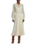 Ralph Lauren Collection Сукня Grantly Crinkle з шовку - Артикул: 290P00343001