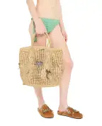 Alanui Сумка-тоут із рафії з пальмою - Артикул: LWNA011R26MAT00117OF