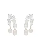 Completedworks Серьги из переработанного серебра с жемчугом и цирконием - Артикул: Z57