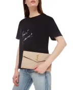 Saint Laurent Кожаный клатч Uptown - Артикул: 565739-1GF0J