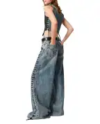 Stella McCartney Джинсы широкие на шнуровке - Артикул: 6D04563SQH47