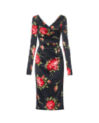 Dolce&Gabbana Сукня з атласу з квітковим принтом - Артикул: F60DHT-FSICD