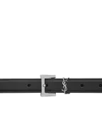Saint Laurent Тонкий ремінь Cassandre з гладкої шкіри - Артикул: 554465-BOO0N